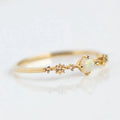 Rainbowking S925 Sterling Silver Four Claws Set Opal Ring Europe and America Hot Ins Opal Wedding Ring Woman