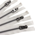 Customization 8# Metal Zip Long Antique Silver Open End Metal Zippers for Jacket Hoodie Personalized Metallic Zipper