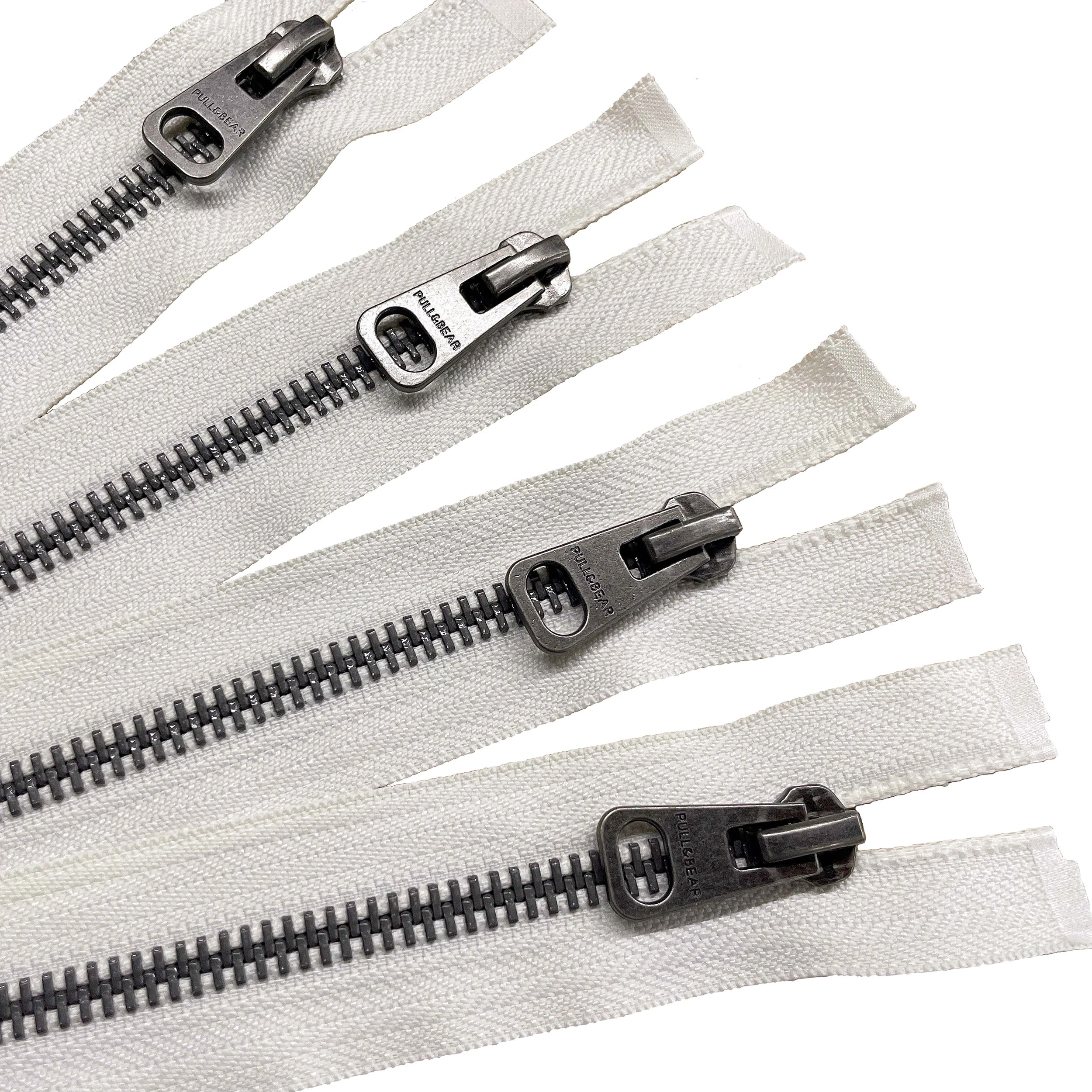 Customization 8# Metal Zip Long Antique Silver Open End Metal Zippers for Jacket Hoodie Personalized Metallic Zipper