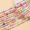Fashion Resin Alphabet Color Rice Beads Soft Pottery Boho Pearl Smile Shoe Accessories Shoe Chain Wholesale Custom