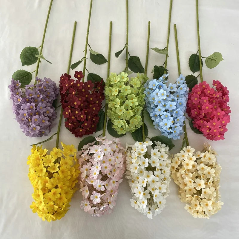 New Design Realistic Handmade Single Stem Hydrangeas Artificial Flowers for Home Wedding Christmas & Easter Decor
