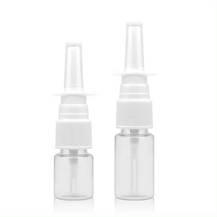 5ml 50ml PET Plastic Nasal Spray Bottle Clear Pointed Tip Pump Anti-Allergy Rhinitis Liquid Medicine Screen Printing Treatment