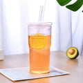 Wholesale Custom 500ml clear Big Large Capacity Juice Boba Drinking Mug Cup Reusable Glass Tumbler Cup with Straw and Lid