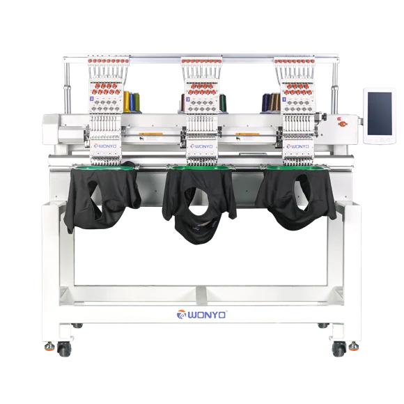 Support WIFI Connect 3 Head 12 Needles Embroidery Machine Computerized Automatic Work Automatic Trimming for Cap Embroidery
