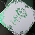 Luxury Special Green Foil Acrylic Wedding Invitations with Box Envelope