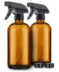 500ml 16oz Empty Boston Round Clear Amber Glass Spray Bottle With Trigger Sprayer and Silicone Sleeve for Cleaning