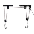 Heavy Duty Wood Bike Hoist Set Convenient Garage Ceiling Mount Bicycle Storage Hangers Adjustable Hanging Ladder Lifts Pulleys