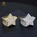 2026 New Fashion 925 Sterling Silver VVS Moissanite Star Ring Hiphop Style with GRA Certificate Fashionable Jewelry