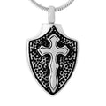 Cross Shield Cremation Pendant Urn Necklace Ashes Keepsake Memorial Jewelry Ash Cross Shield Stainless Steel Urn Ashes Cremation