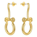 18K Gold Plated Brass Jewelry U Shaped Buckle Ear Studs Accessories Drop Earrings E211288