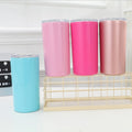 Watery Hot Selling Products Double Wall 12 oz Stainless Steel Insulated Kids Skinny Tumblers with Lid and Plastic Straw