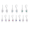 QINGXIN 925 Sterling Silver Mother's Day Gift Party Jewellery Luxury Zircon Gemstone Hoop & Huggie Drop Earrings Women