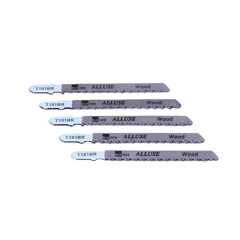 Set 5 Alluse T101BR 10TPI HCS Jig Saw Blades 75mm X 100mm Diameter Multipurpose Cutting for Chipboard Plywood DIY OEM Supported