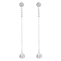 GRA Simple 925 Silver Rhodium Plated VVS Moissanite Diamond Long Tassel Drop Earrings for Women Fashion