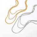 Fenny 18K Gold Plated Wholesale No Fade Fashion Classic Three Layers Fiargo Snake Rope Chain Stainless Steel Necklace for Women