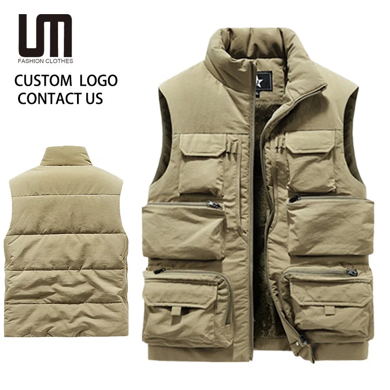 Clearance Sales Men Outdoor Vest Jacket - Fishing Climbing Multi-Pocket Windproof Waistcoats Casual Wear for Hiking