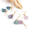 New Natural Crystal Stone Wire Wrapped Eardrop Green Aventurine Earrings for Women Jewelry Crystal Earrings
