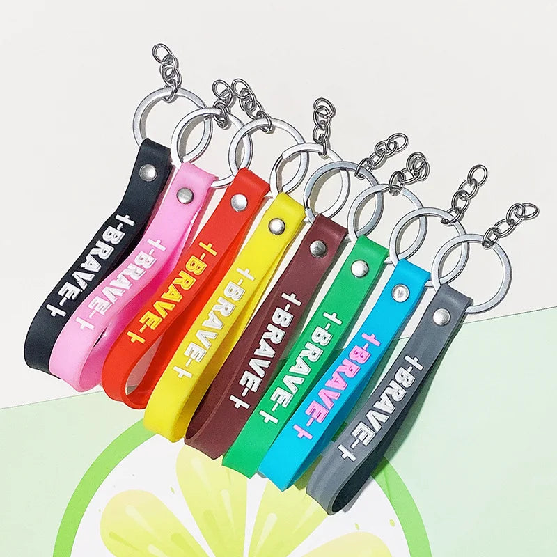 Custom New Pvc Color Soft Rubber Key Chain Accessories Leather Rope DIY Key Ring Accessories Hanging Rope Wholesale