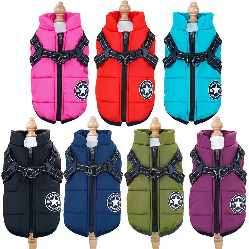 New Plush and Thickened Polar Fleece Material Waterproof Pet Outdoor Clothes for Winter