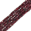 Natural Red Garnet Amethyst Labradorite Tourmaline Turquoise Gemstone Bead 2mm 3mm Faceted Cube Beads for Jewelry Making