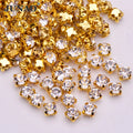 JUNAO Round Crystal AB Glass Gem SS16 SS18 SS30 Sewing on Claw Rhinestones for Garments