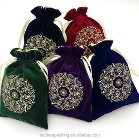 Luxury Satin Lining Velvet Tarot Cards Drawstring Bag for DungeonsDragons