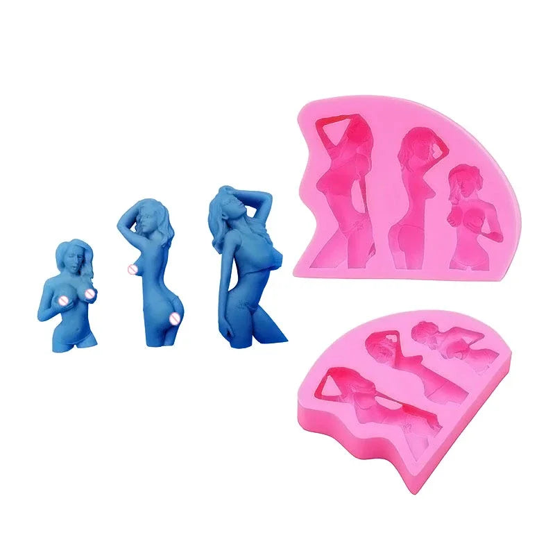Early Riser Beauty Female Silicone Mold for Polymer Clay Epoxy Resin Shaker Keychain Hanging Decoration Icing-for Cake Tools