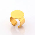 Trendy Resizable Gold Stainless Steel Rings 18K Gold Plating for Wedding Engagement or Party Craft Sale