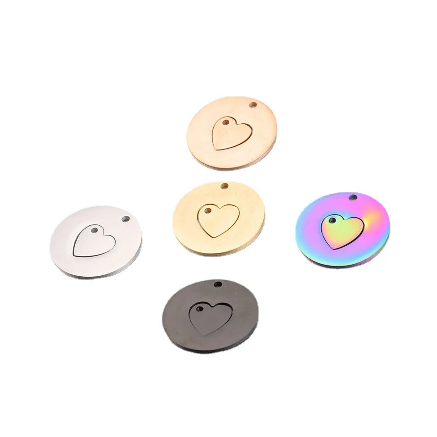 Newest Couple Necklace Mirror Polished Stainless Steel Splicing Big Love Pendant DIY Bracelet Necklace Pendant Accessories