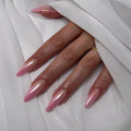 24 Pcs Almond-shaped Short pink Gradient Minimalist Finished with Coating Acrylic Press on Nails Customize False Nails 3494