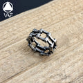 VAF Vintage Men Biker Chain Link Rings Stainless Steel Bague En Acier Inoxydable Inox Bike Ring for Men