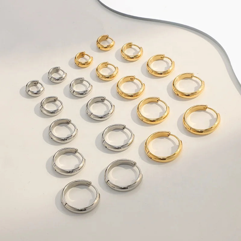 MICCI Hypoallergenic Stainless Steel Jewelry Non Tarnish Pvd Gold Designer Fashion Twist Fashion Hoop Earrings