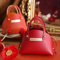 Creative Baby Shower Party Favors Leather Handbag Pink Blue Red Candy Bags Wedding Christmas Gifts Cute Basket