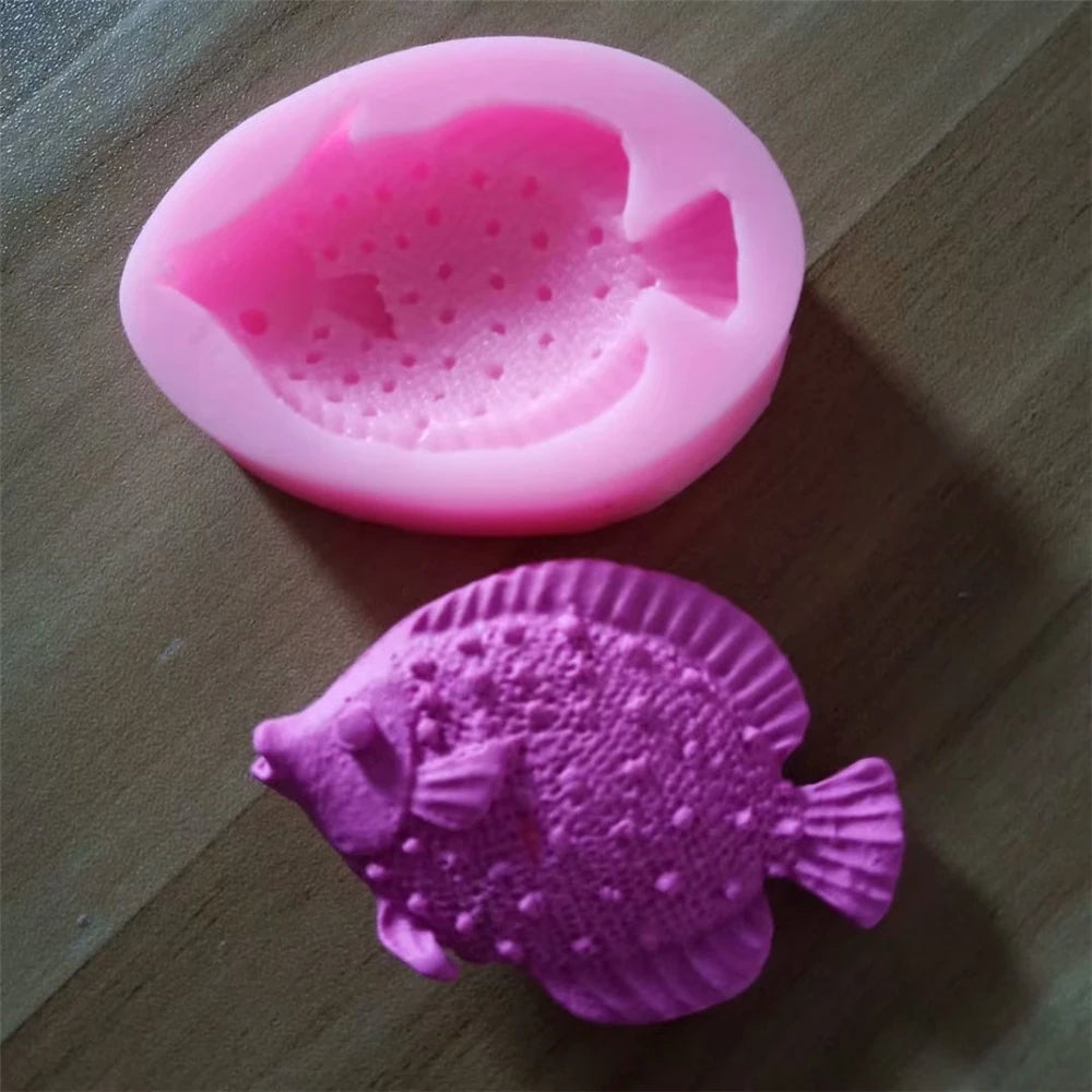 D-0057 Ocean Series Tropical Fish Mould Silicone 3D Fishs Silicone Mold Cake Decoration Tool Chocolate Mold Candy Mold Soap Tool