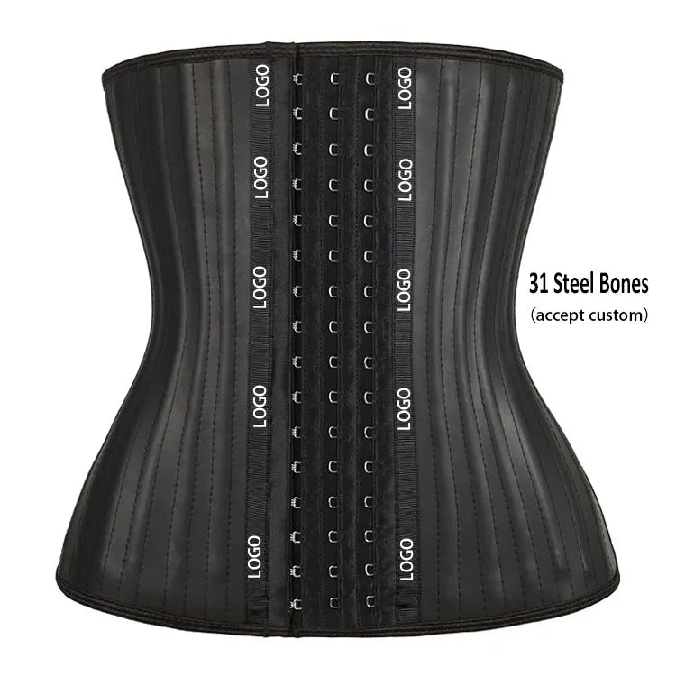 Femme Corset Latex Minceur 31 Steel Boned Invisible Hook Waist Trainer Breathable Firm Underwear Hourglass Shaping Slimmer