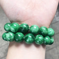 BMZ 2022 Hot Sell Dragon-King Green Jade Beaded Bracelet 13mm Ball Shape Religious for Wedding Gift New Natural Elastic Texture