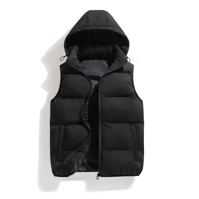 Men's Ultra-Light High Anti-Static Workwear Solid Color Winter Puffer Vest Outdoor Security Pockets for Security Work Outdoor