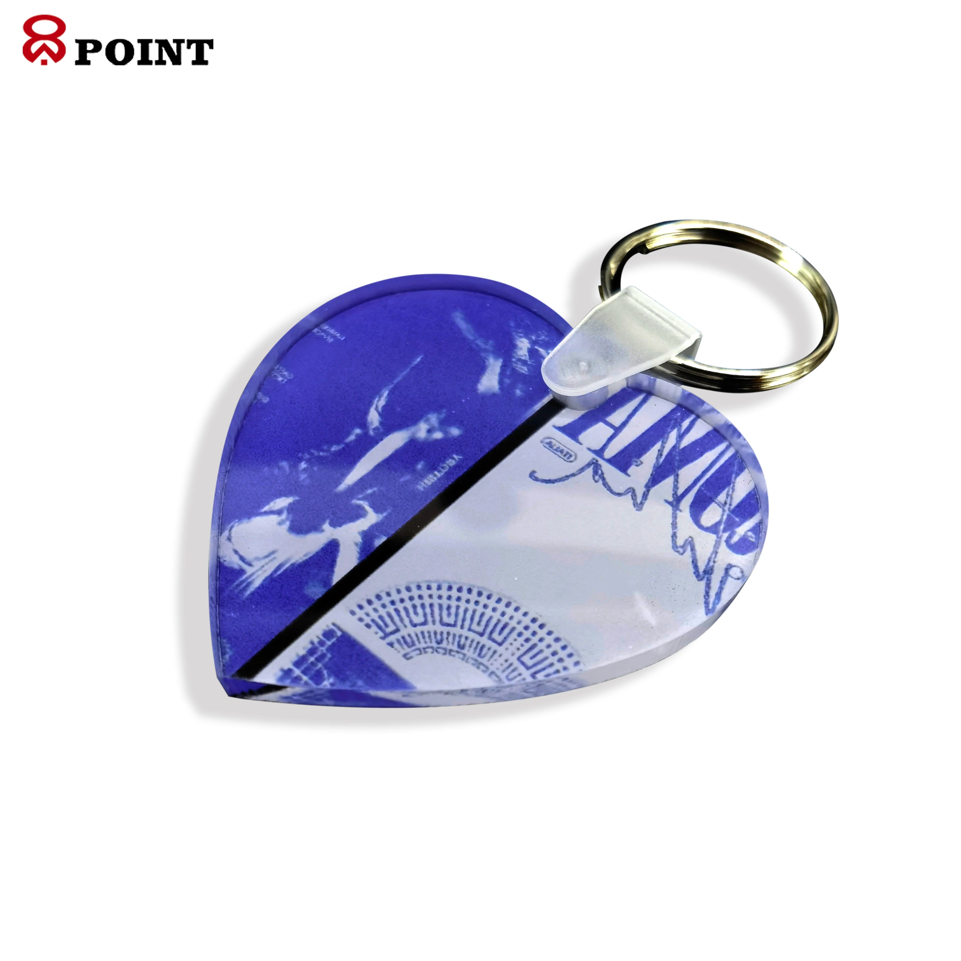 8Point Sublimation Acrylic Material Blank Keychain Single-sided Printing Plexiglass Pendant Factory Direct Sales