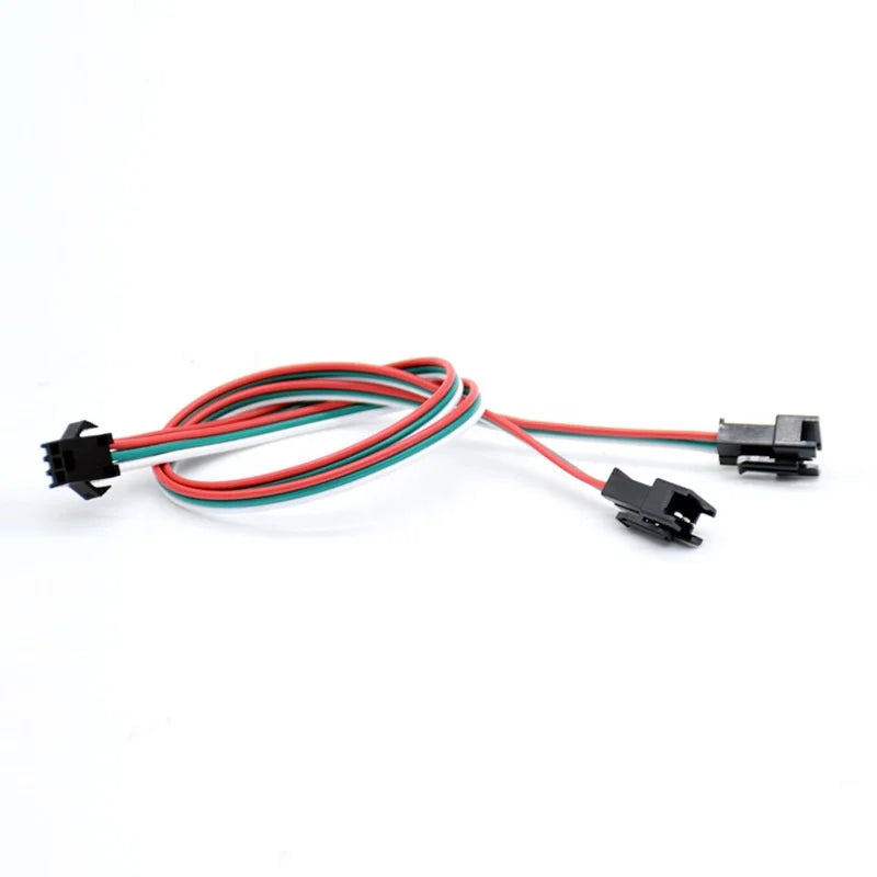 15/30CM 3 Pin SM 1 to 2 Male Female Jst Connector 3pin Wire Cable with Pigtail Plug for WS2812B SK6812 WS2813 Strip Lighting
