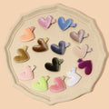 Xiximi Children's Solid Color Hair Accessories Baby Velvet Heart Shape Barrettes Cute Girls Side Clip Headdress
