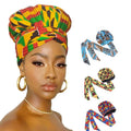 Ankara Printing Satin Lining Sleep Bonnet Lady Wide Band Double Layer Women African Bonnet With Tie