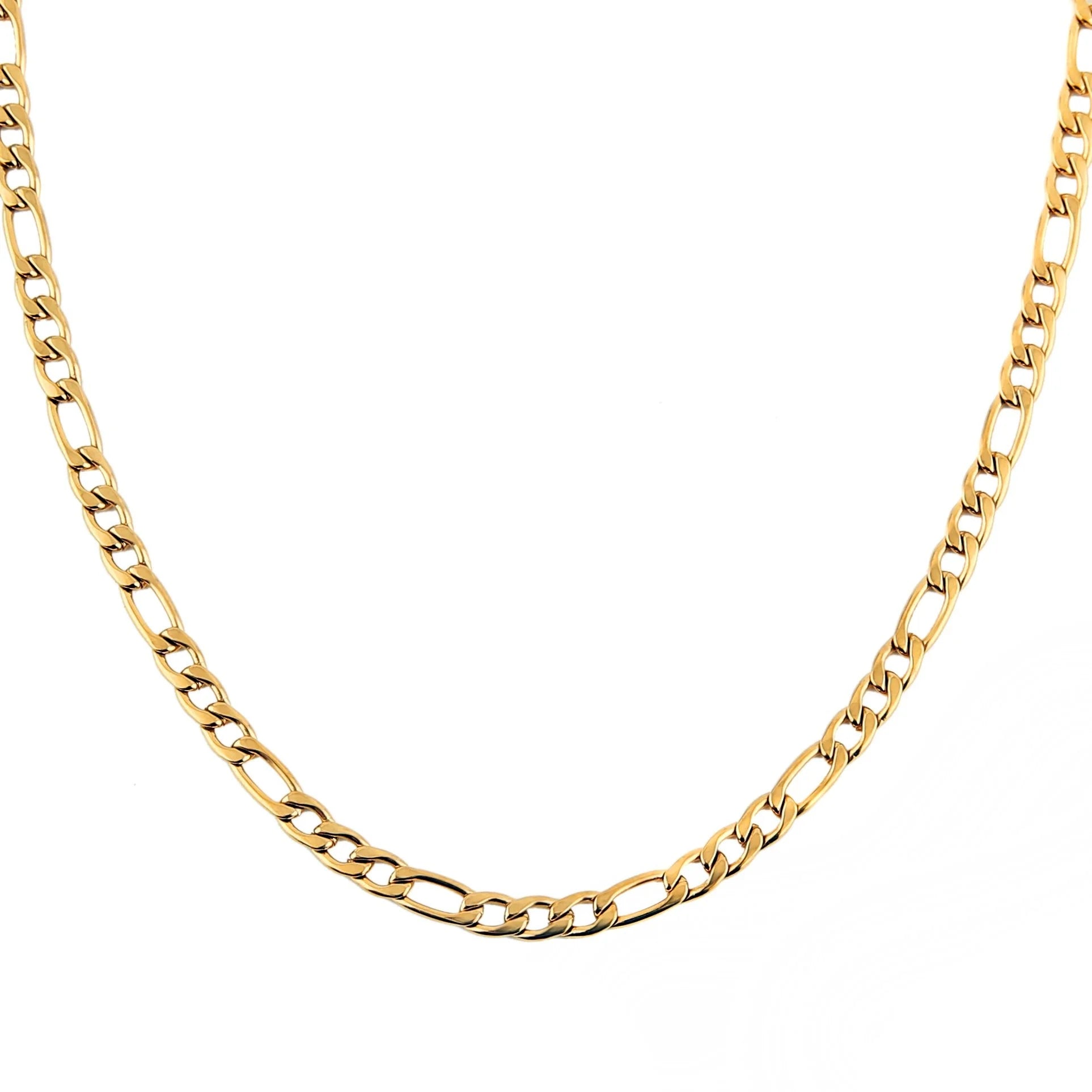 Wholesale Customization Fashion 18k Gold Pated Stainless Steel Gold Chain Necklace