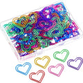 105 Pcs Multicolor Heart Shape Paper Clips for Schooloffice Supplies