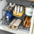 Household Items Kitchen Spice Rack Storage Cabinet Organizers Fruit Basket Snack Metal Double Tier Eco-Friendly Pull