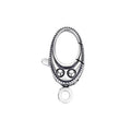 Black & Silver Tone Oxidized 925 Sterling Silver Swivel Oval Clasp Lock Keychain Clasp Ring Unique Jewelry Lobster Connector