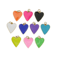 JS1633 Dainty 18K Gold Plated Over Brass Colorful Enamel Neon Heart Charm Pendants for Necklace Earring Making Supplies