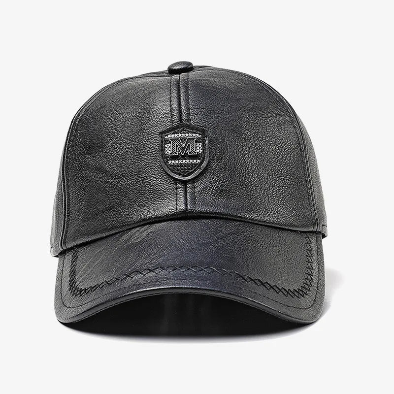 X1698 PU Leather Hats Adult Baker Boy Hats Suede Trucker Caps German Leather Hat