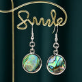 Hot Selling Fashion Jewelry Oval Shape Natural Abalone Shell Hook Drop Earrings for Womens