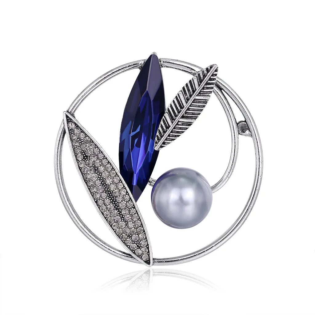DRAL894 Fashion Rhinestones Leaves Brooch Women Crystal Brooch Jewelry Wholesale