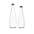 Factory Custom clear 330ml 500ml Glass Sparkling Water Bottle with Aluminum Lid for Sparkling Water Packaging